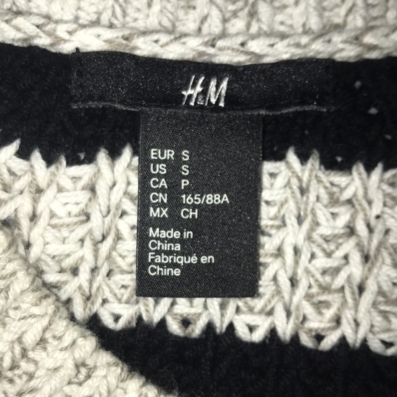 H&M Cable knit Sweater Striped Sweater Scoop neck Small - Picture 3 of 5